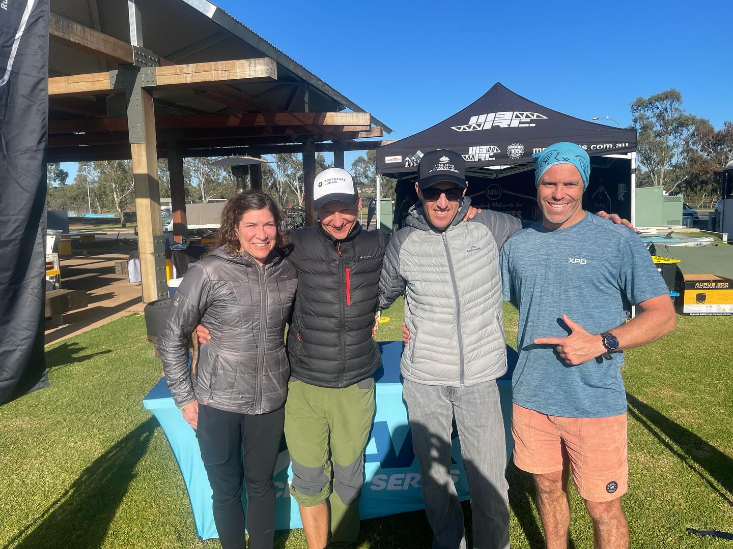 adventure junkie team at the finish line